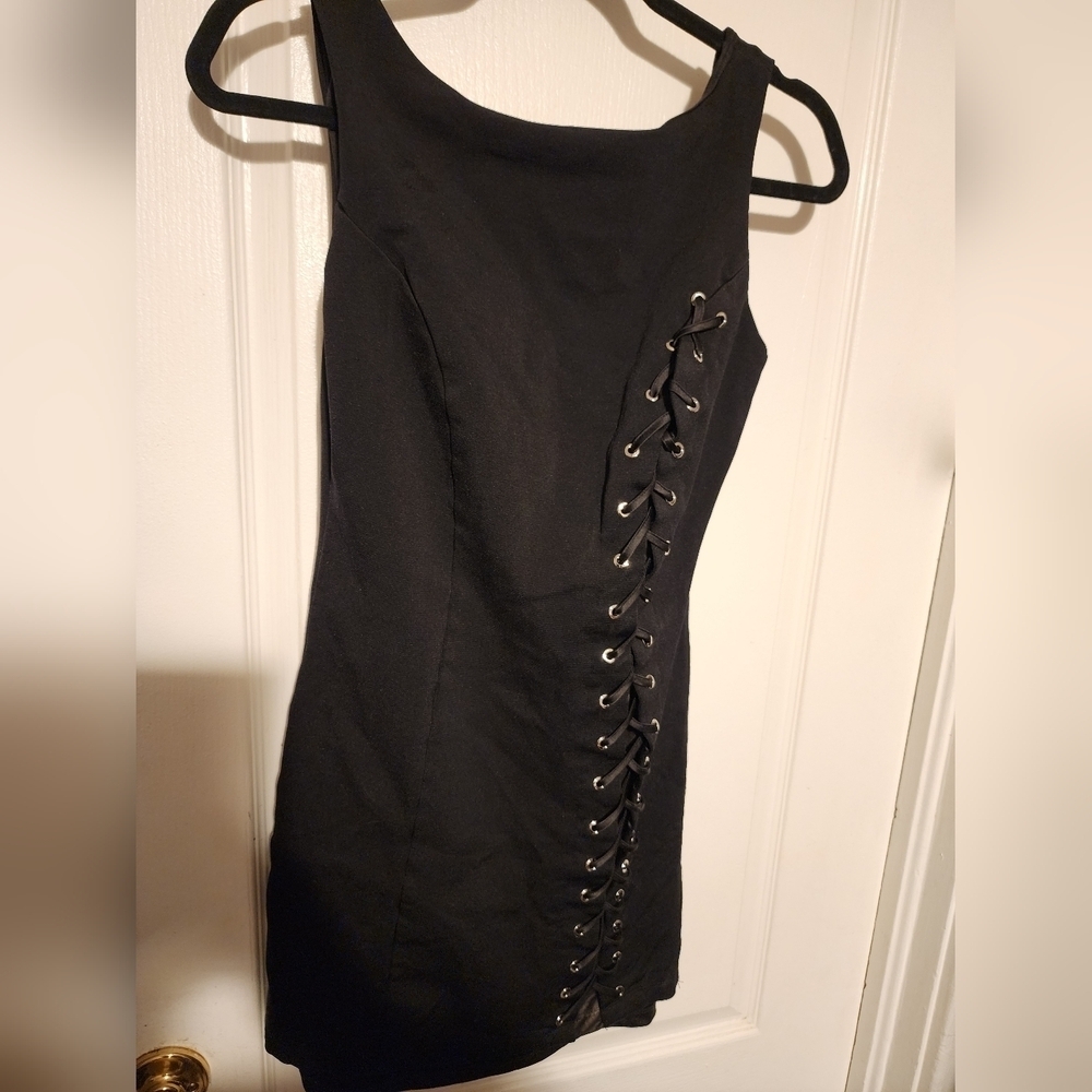 Bebe Black Bodycon Mini Dress Size M - Picture 2 of 6